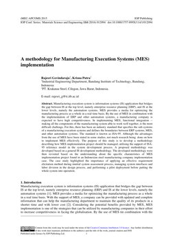 MES Implementation Methodology | PDF