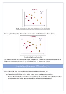 Fig 4: Assigning each data point to their nearest cluster centre 
Now we update the position of each of the cluster centres t