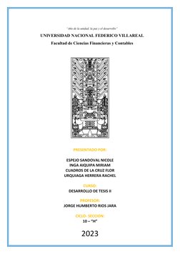 “Año de la unidad, la paz y el desarrollo”
UNIVERSIDAD NACIONAL FEDERICO VILLAREAL
Facultad de Ciencias Financieras y Contabl