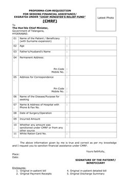 Cmrf Form CMRF Application for Financial Assistance | PDF