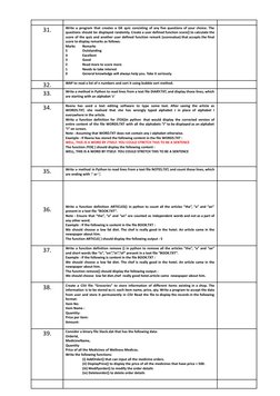 31.
Write a program that creates a GK quiz consisting of any five questions of your choice. The
questions should be displayed