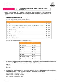 DOSSIÊ DO PROFESSOR   Geo.pt 11
FICHAS FORMATIVAS   Geografia 11.º ano
1.
Desde a sua formação até à atualidade, o território