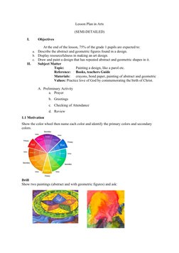 Grade 1 Abstract Art Lesson Plan | PDF | Abstract Art | Paintings