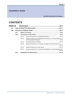 Installation Guide
IM 32P01C50-01EN 7th Edition
CONTENTS
PART-A
Overview.....................................................
