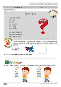 1 Ano Caderno 2 EPV - Caderno de Atividades | PDF | Artes Linguísticas ...