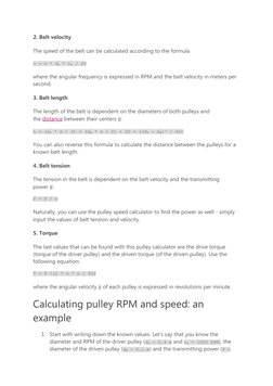 Pulley System Calculations Guide | PDF | Belt (Mechanical) | Torque