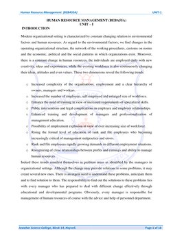 Human Resource Management  (BEBA55A) 
UNIT-1 
 
Jawahar Science College, Block-14, Neyveli. 
Page 1 of 18 
 
HUMAN RESOURCE M