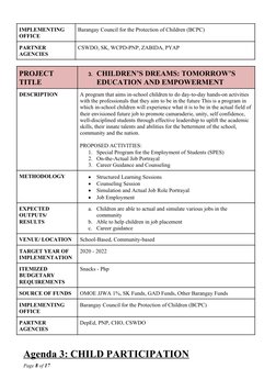 Barangay Development Plan for Children | PDF | Malnutrition | Children ...