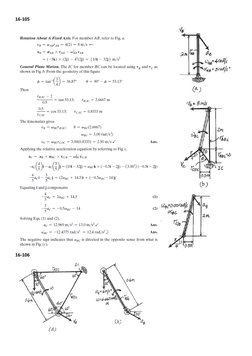 Selected Solutions for Dynamics Chapter 16 | PDF