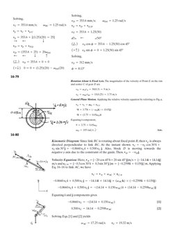 Selected Solutions for Dynamics Chapter 16 | PDF