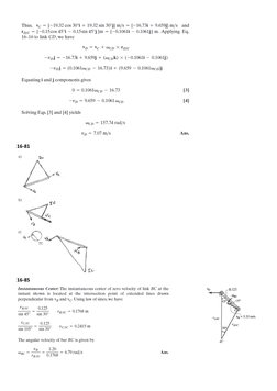 Selected Solutions for Dynamics Chapter 16 | PDF