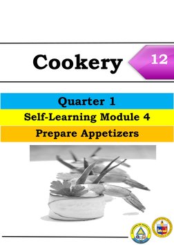 TVL Cookery - Q1 - M4 Prepare Appetizers | PDF | Hors D'oeuvre | Food ...