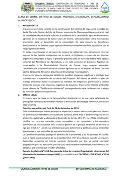 EXPEDIENTE  TÉCNICO: CONSTRUCCIÓN  DE  RESERVORIO  Y  LÍNEA  DE
CONDUCCIÓN; EN EL (LA) SISTEMA DE RIEGO DEL SECTOR DE COMUNPA
