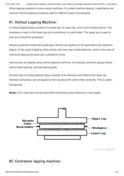 Lapping Process - Definition, Working Principle, Types, Material ...