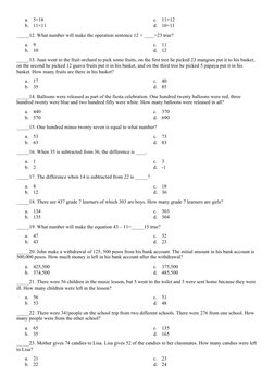 Grade 7 Numeracy Assessment Test | PDF