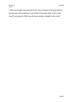 P4 Word Problem P4 Mathematics Word Problems | PDF