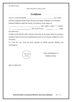 Project Work Guidelines for B.Com. | PDF | Methodology | Thesis