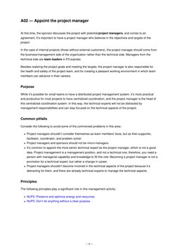 A02 — Appoint the project manager
At this time, the sponsor discusses the project with potential project managers, and comes
