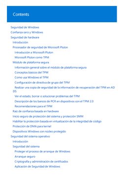 Contents
 Seguridad de Windows
 Confianza cero y Windows
 Seguridad de hardware
 Introducción
 Procesador de seguridad de Mic