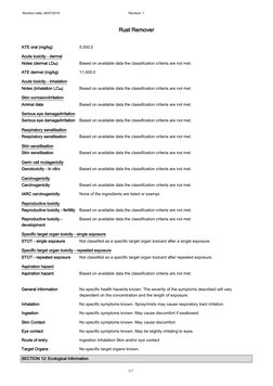 Rust Remover Safety Data Sheet | PDF | Toxicity | Dangerous Goods