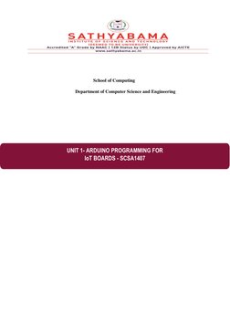 School of Computing
Department of Computer Science and Engineering
UNIT 1