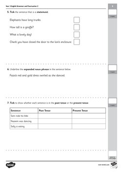 Year 2 Grammar and Punctuation Test 2 | PDF | English Grammar | Adverb