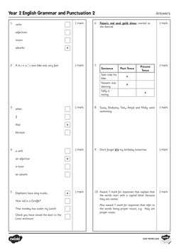 Year 2 Grammar and Punctuation Test 2 | PDF | English Grammar | Adverb