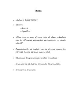 Buen Trato en el Jardín Infantil | PDF | Educación de la primera infancia
