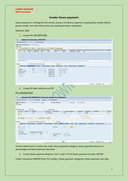 SAP Vendor Down Payment Process Guide | PDF | Invoice | Receipt