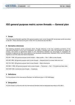 Iso 261-1998 | PDF | International Organization For Standardization | Screw
