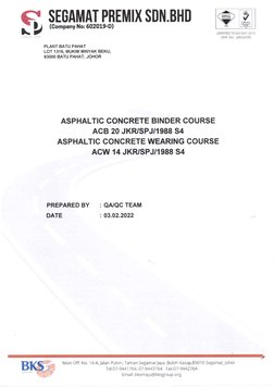 ACB20 and ACW14 Premix Specifications | PDF | Asphalt | Concrete
