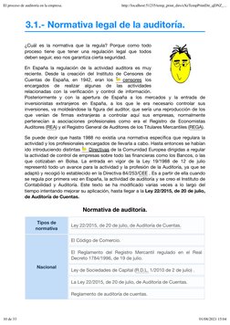 3.1.- Normativa legal de la auditoría.
¿Cuál es la normativa que la regula? Porque como todo
proceso  tiene  que  tener  una