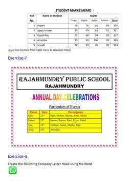 Exercise-7
Exercise-8
Create the following Company Letter Head using Ms-Word
