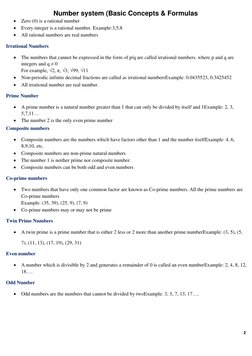 Number System: Concepts & Formulas | PDF | Numbers | Rational Number
