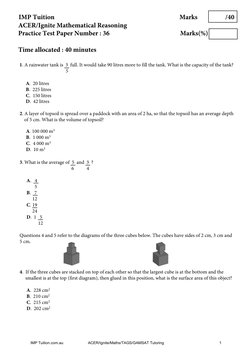 Year 7 Mathematical Reasoning Test | PDF | Mathematics