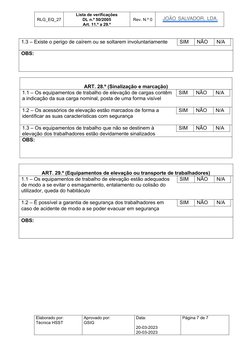 Ficha de Verificação DL 50/2005 | PDF