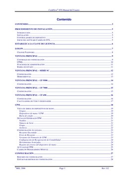 CashFlow STS Manual del Usuario
MEI, 2006
Page 3
Rev: G2
Contenido
CONTENIDO...............................................