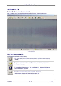 CashFlow STS Manual del Usuario
MEI, 2006
Page 9
Rev: G2
Ventana principal
Tras iniciar la aplicación, aparece la ventana p