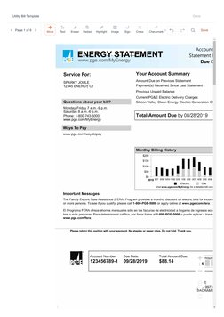 Utility Bill Template Example | PDF