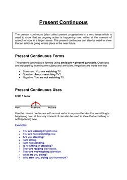 Present Continuous Verb Usage Guide | PDF | Verb | Grammatical Tense