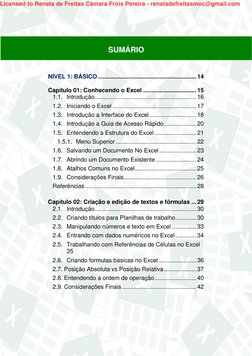 NÍVEL 1: BÁSICO ............................................................. 14 
 
Capítulo 01: Conhecendo o Exc