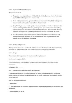 Item 5. Payment and Payment Processes
The parties agree that:
a.
The partner must deposit the sum of N50,0000.00 with the Own