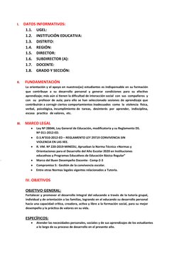 Plan de Tutoría para Segundo Grado | PDF | Salón de clases | Maestros