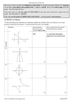 Grade 12 Functions and Inverses Investigation | PDF | Function ...