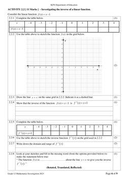 Grade 12 Functions and Inverses Investigation | PDF | Function ...