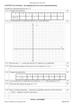 Grade 12 Functions and Inverses Investigation | PDF | Function ...