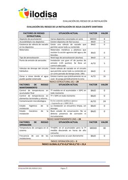 EVALUACIÓN DEL RIESGO DE LA INSTALACIÓN