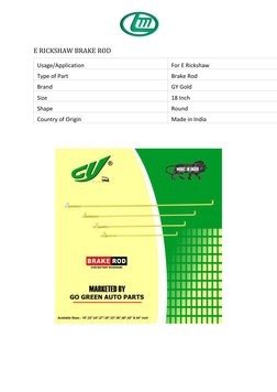 E Rickshaw Spare Parts Catalogue | PDF | Electric Motor | Brake
