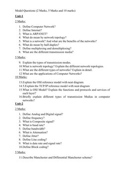 Important Questions on Computer Networks | PDF | Computer Network ...