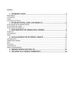 INDEX 
 
1. INTRODUCTION…………………………………………………………….3 
PREAMBLE………………………………………………………………………………………….3 
CAUTIONS...……………………………………………